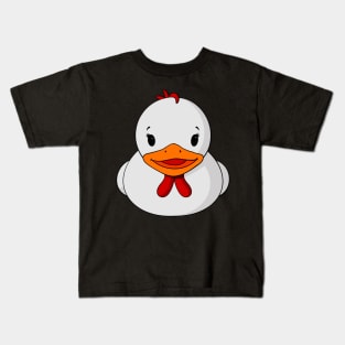 White Chicken Rubber Duck Kids T-Shirt